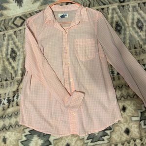Old Navy Pinky/cream and white checkered shirt size:M